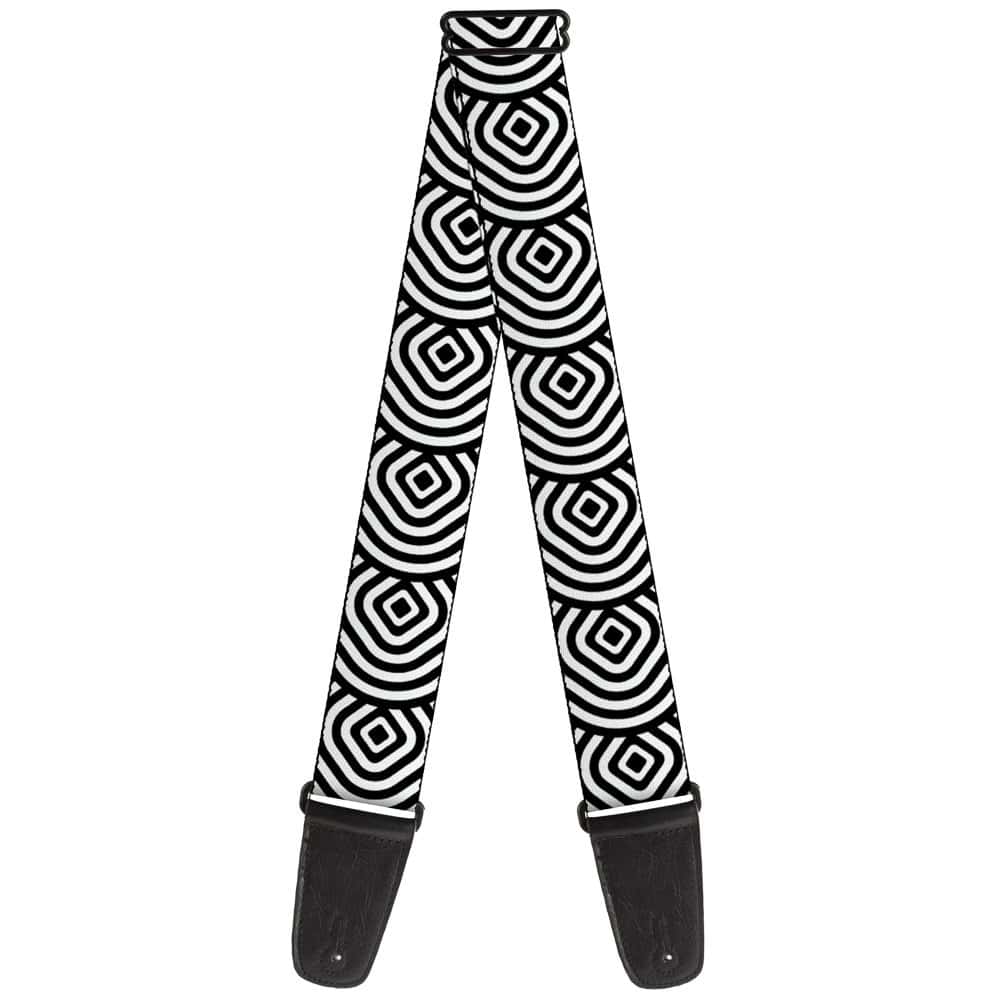 Correa de guitarra Buckle-Down Cuadro Blanco Negro 2