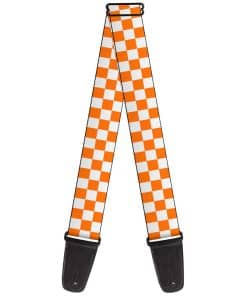 Correa de guitarra Buckle-Down Checker White Tn Orange 2