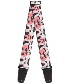 Correa para Guitarra Conejitos Enojados Gris Rosas 2