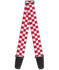 Correa de Guitarra Buckle-Down Checker Crimson White de 2