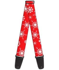 Correa de guitarra Buckle-Down Copos de nieve Rojo Blanco 2