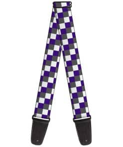 Correa de Guitarra a Cuadros Gris Morado Blanco de 2