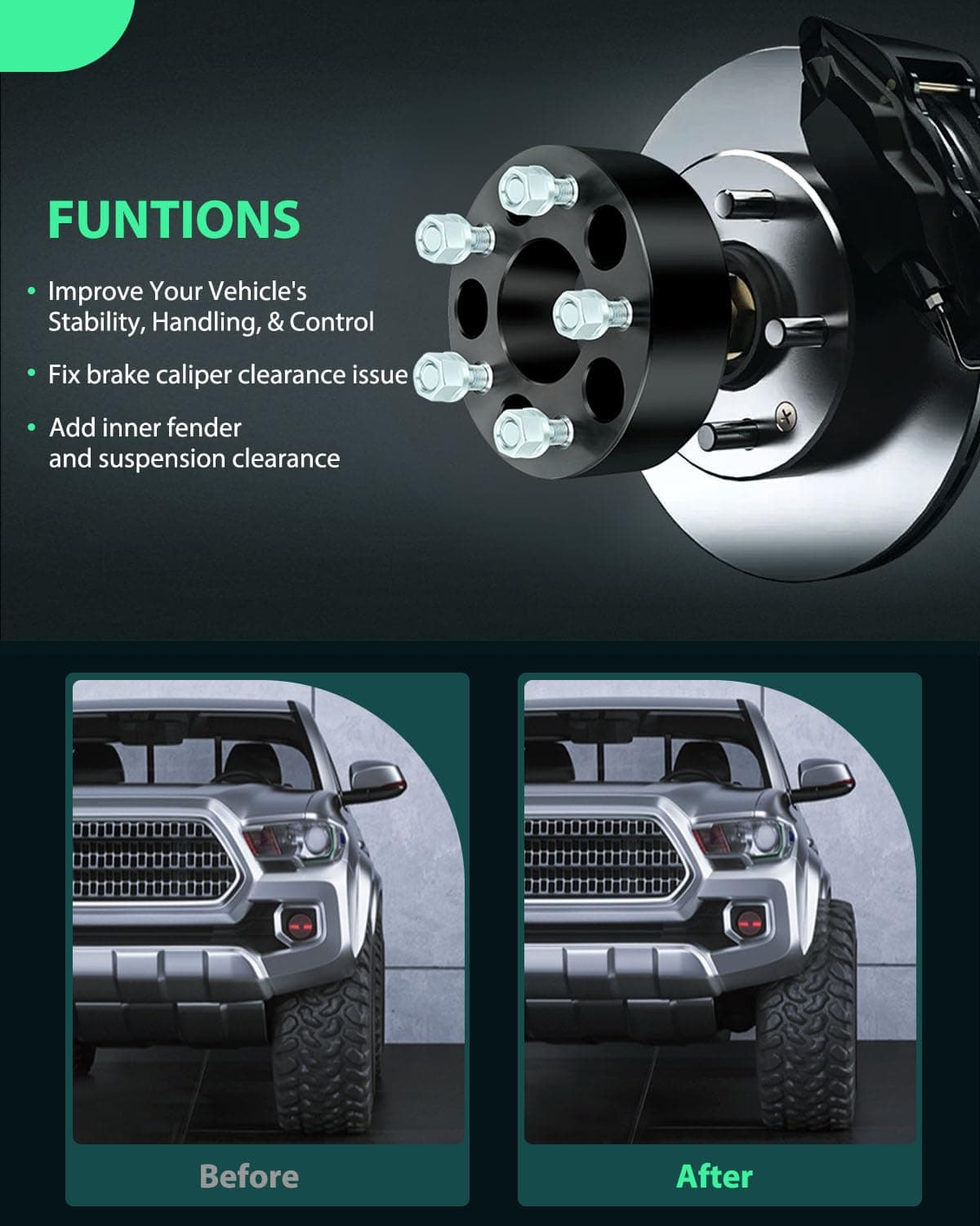 Espaciadores de Rueda SCITOO 5x4.75 de 2 pulgadas Centro de - Imagen 5