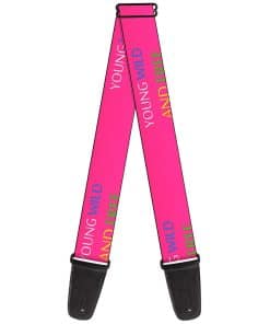 Correa de guitarra Buckle-Down Young Wild And Free Rosa