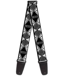 Correa de Guitarra Tribal1 Negra y Blanca de 2 Pulgadas de