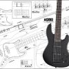 Plano para Fender Jazz Bass 5 Cuerdas - Impresión a Escala