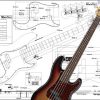 Plano de Bajo Fender Precision 5 Cuerdas - Impresión a