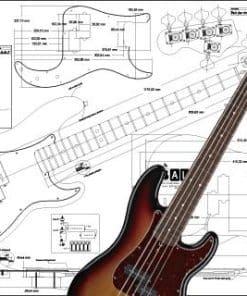 Plano de Bajo Fender Precision 5 Cuerdas - Impresión a