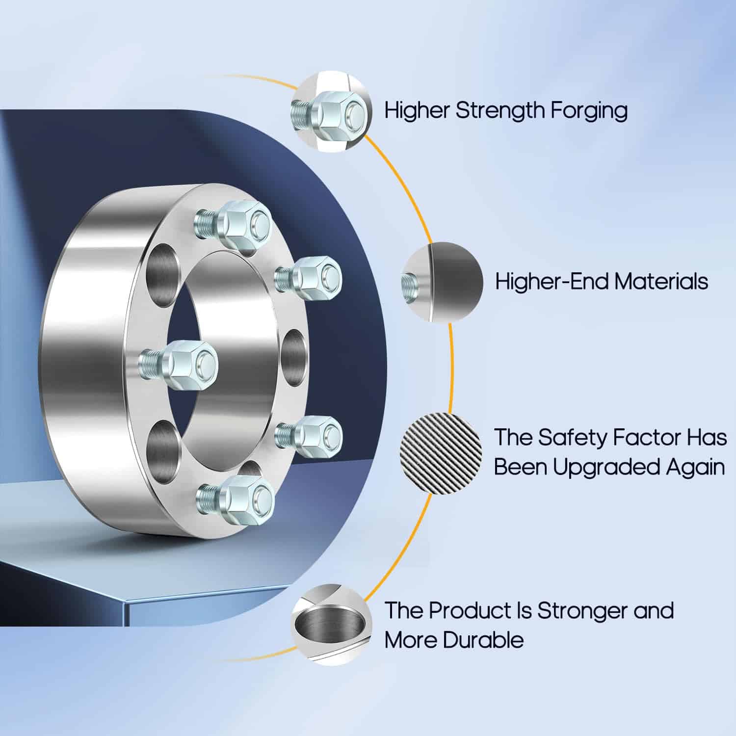 OCPTY Separadores de rueda 5x5.5 a 5x5.5 2 pulgadas 5x139.7 - Imagen 5