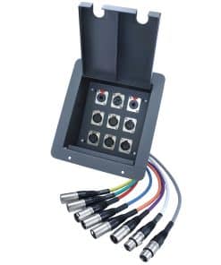 Caja de Escenario Empotrable MCSPROAUDIO: 4 XLR Hembra, 2