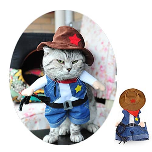 Disfraz de vaquero para mascotas, ropa para gatos y perros