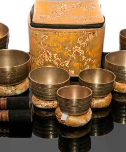 Conjunto de 7 cuencos tibetanos de sanación de chakras
