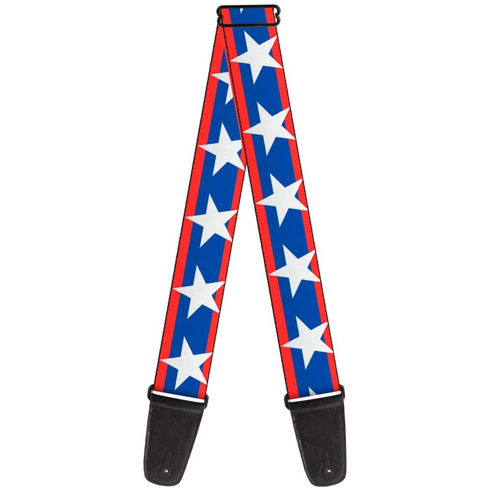 Correa de guitarra Buckle-Down Estrellas Rayas Rojo Azul