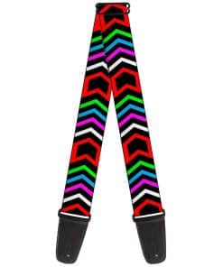 Correa de guitarra con flechas Negra Multi Color de 2