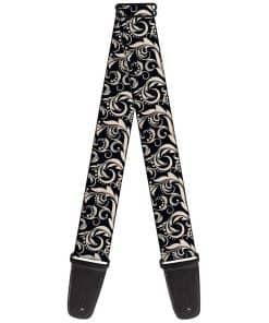 Correa de guitarra Buckle-Down Filigrana Azul Caqui 2