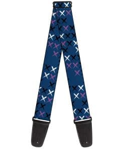 Correa de guitarra Buckle-Down Tread Plate Turquesa Fucsia