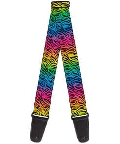 Correa de Guitarra Buckle-Down Cebra Arcoíris 2 Pulgadas de