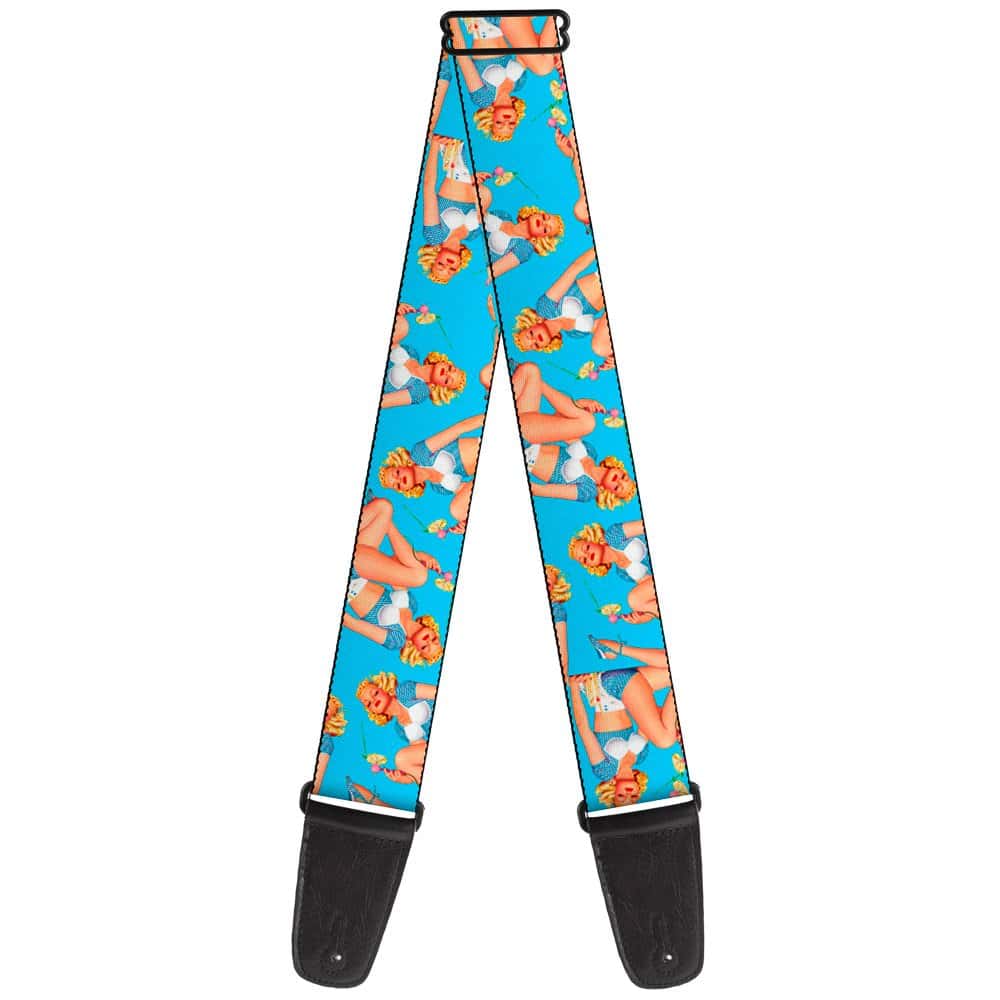 Correa de guitarra Buckle-Down Pin Up Girl Bright Blue de 2