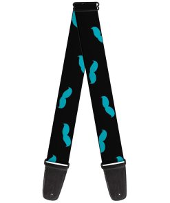 Correa de guitarra Mustaches Scatter Negra Turquesa de 2