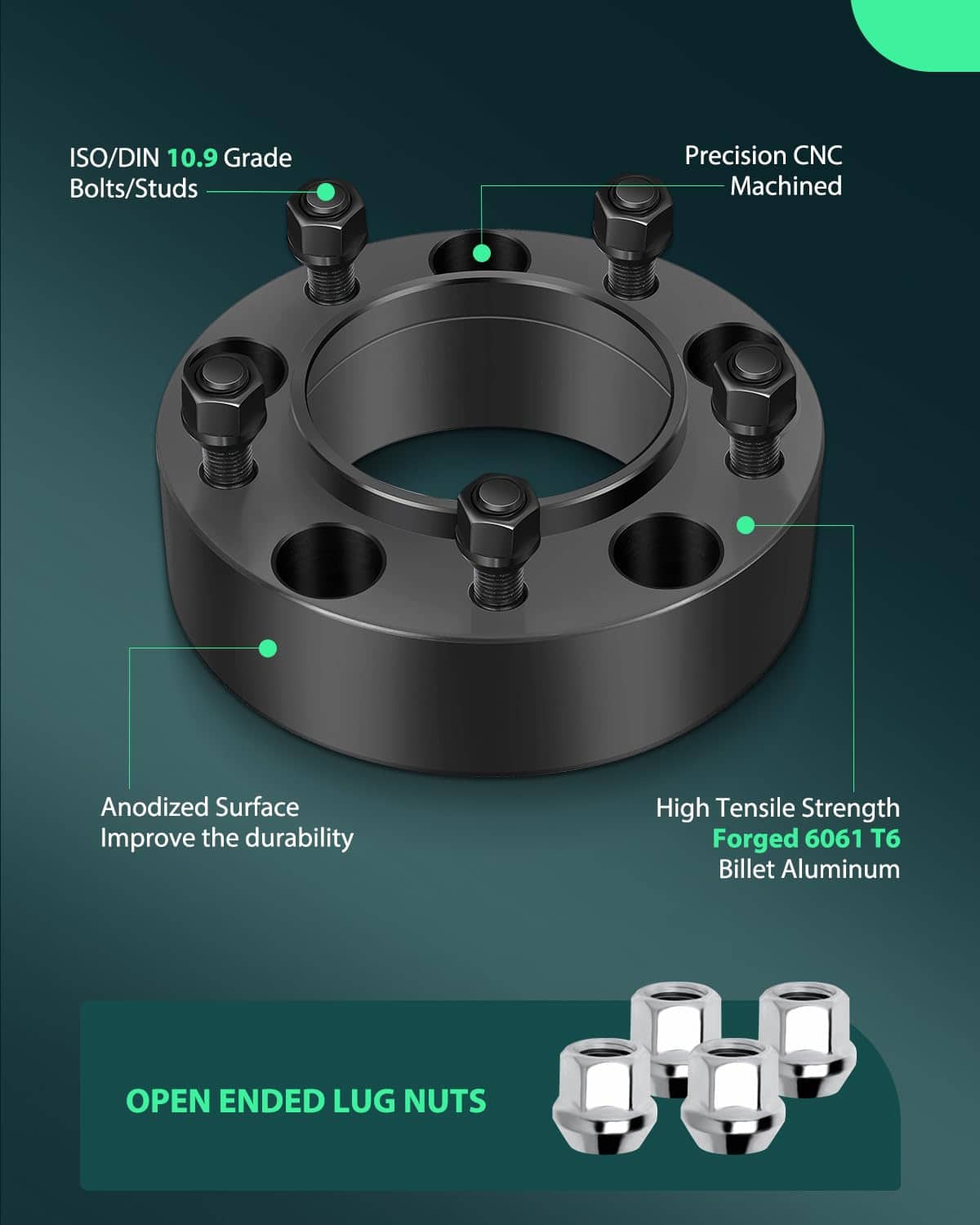 Juego de 4 Espaciadores de Rueda Hubcentric de 5x150mm 2" - Imagen 5
