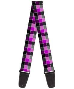 Correa de Guitarra Checker Mosaic Morado de Buckle-Down de