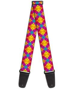 Correa para guitarra Buckle-Down Diamond Plaid Naranja