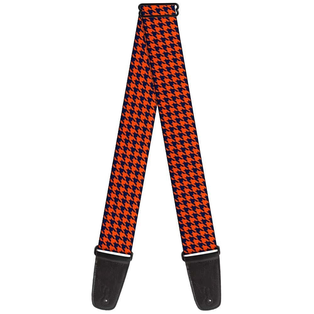 Correa de guitarra Buckle-Down Houndstooth Naranja Azul 2