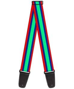 Correa de guitarra Buckle-Down Rayas Rojo Azul Verde 2