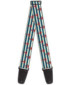 Correa para guitarra de Buckle-Down con rayas blancas,