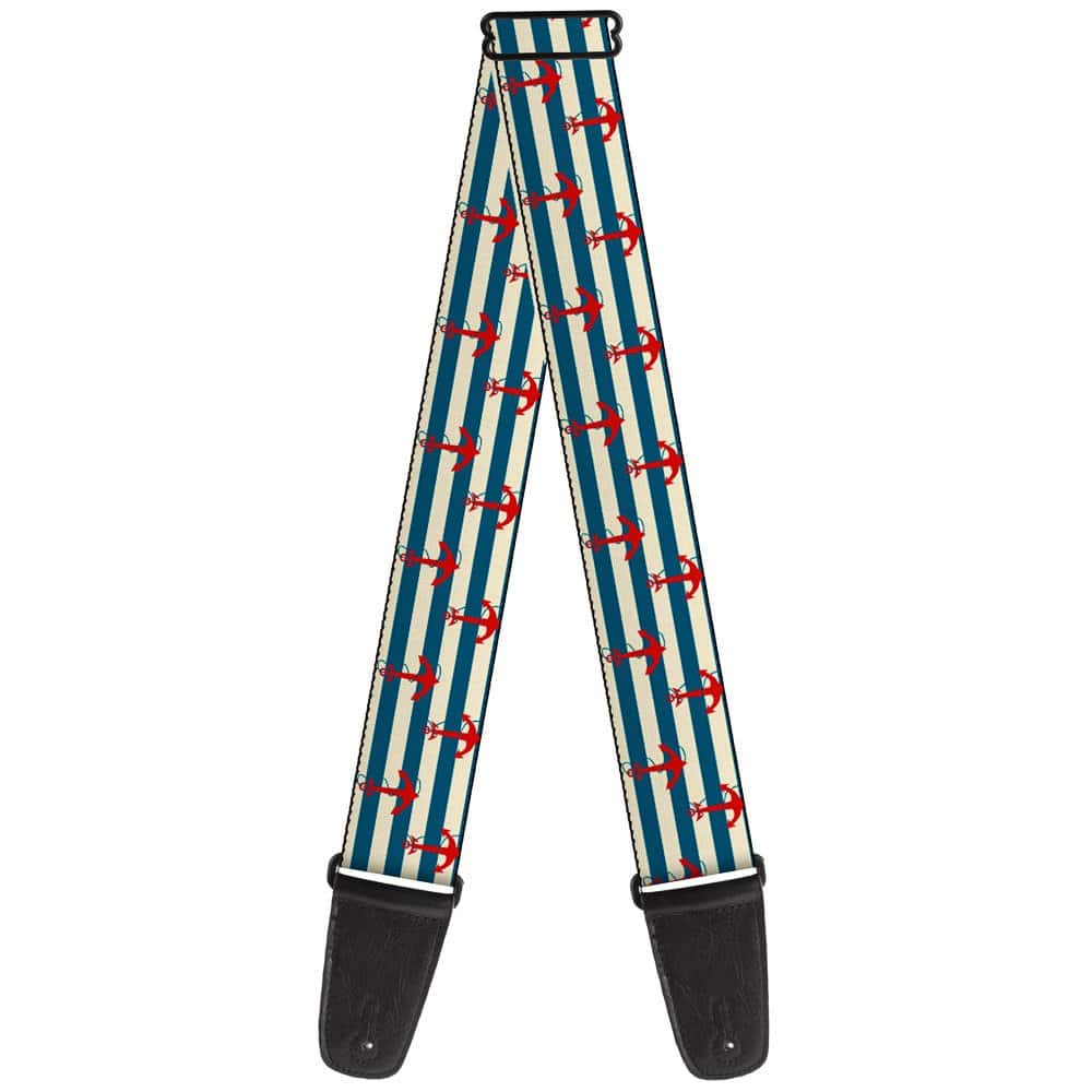 Correa para guitarra de Buckle-Down con rayas blancas,