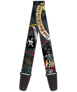 Correa de guitarra Buckle-Down Dead Men Tell No Tales Gris