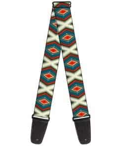 Correa de Guitarra de Hebilla Geométrica en Grises Rojo