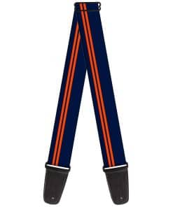 Correa de guitarra Buckle-Down Racing Stripe Navy Orange 2