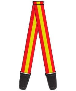 Correa de guitarra rayas rojas amarillas rojas de 2