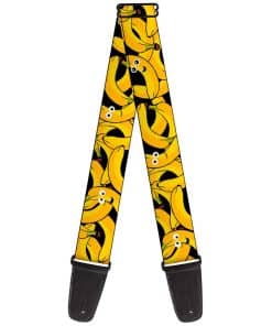 Correa de guitarra Bananas Stacked Cartoon Negra y Amarilla
