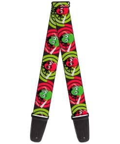 Correa de guitarra Buckle-Down Dragones Verde Rojo Fumando