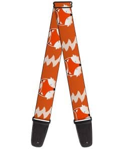 Correa de Guitarra Buckle-Down Rostro de Zorro Cola Naranja