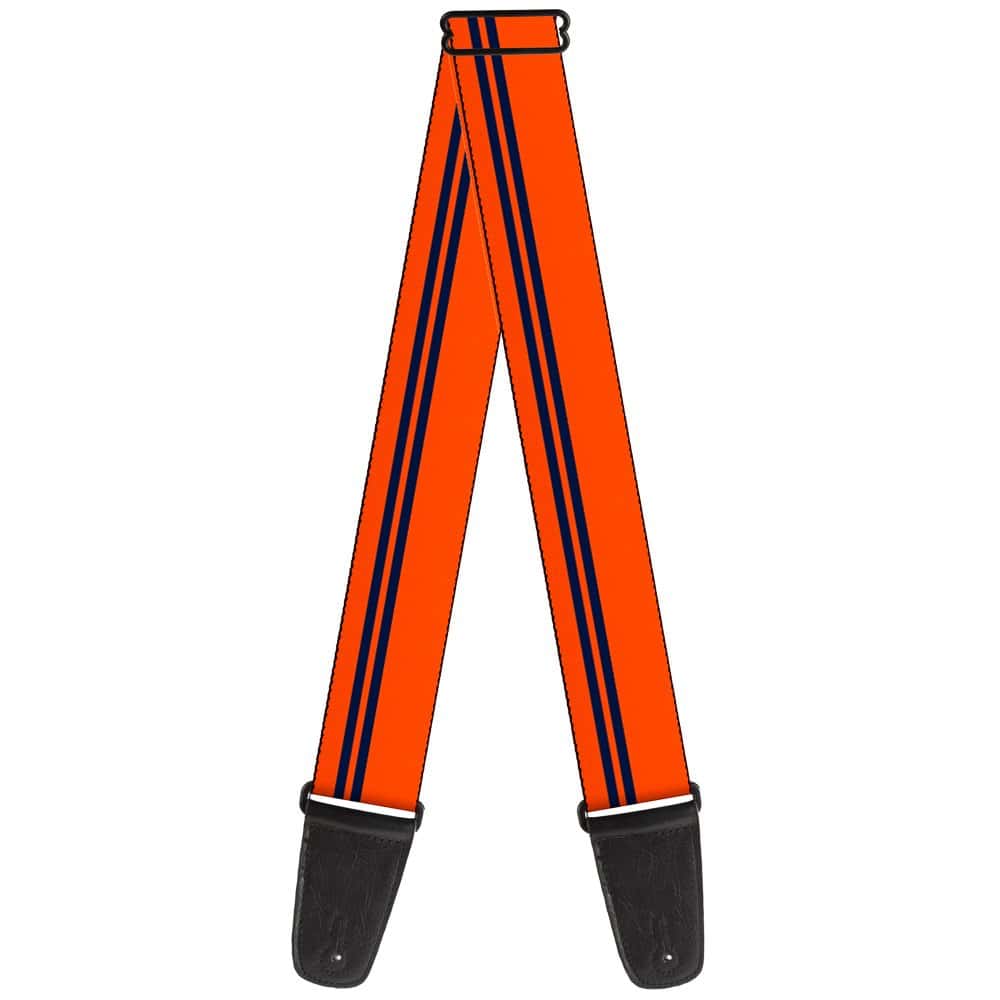 Correa de Guitarra Buckle-Down Racing Stripe Naranja Azul 2