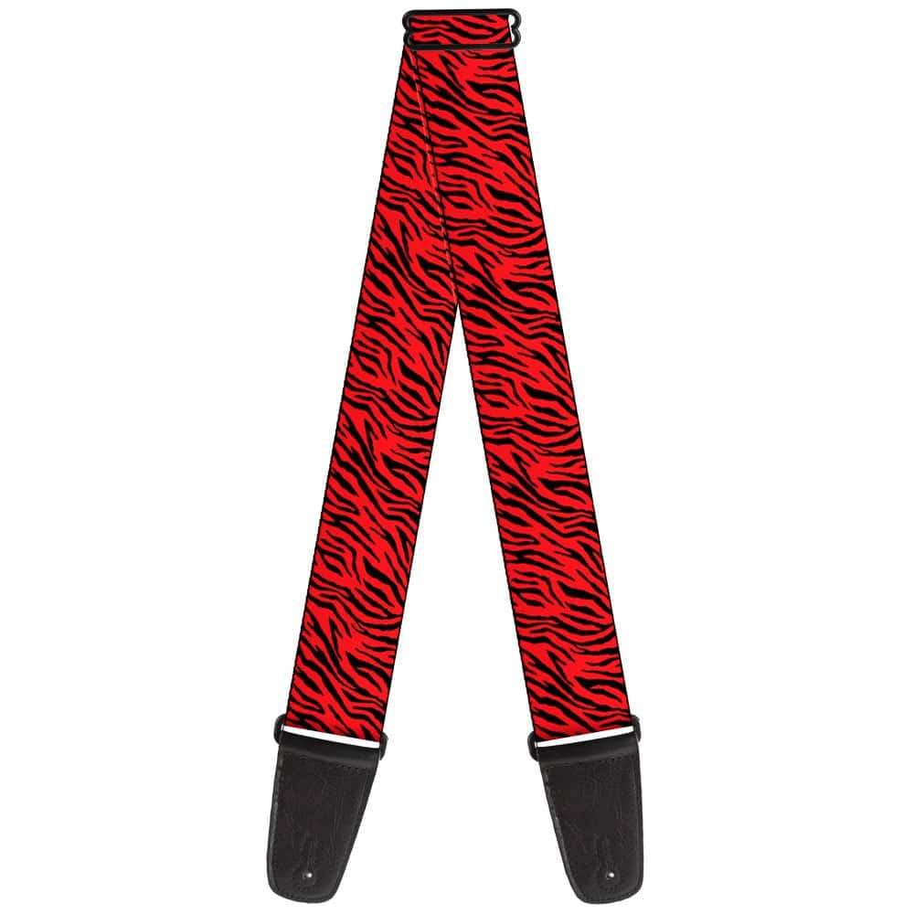 Correa de guitarra Buckle-Down Zebra 2 Rojo 2 pulgadas de