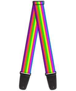 Correa de guitarra a rayas púrpura, naranja, verde,