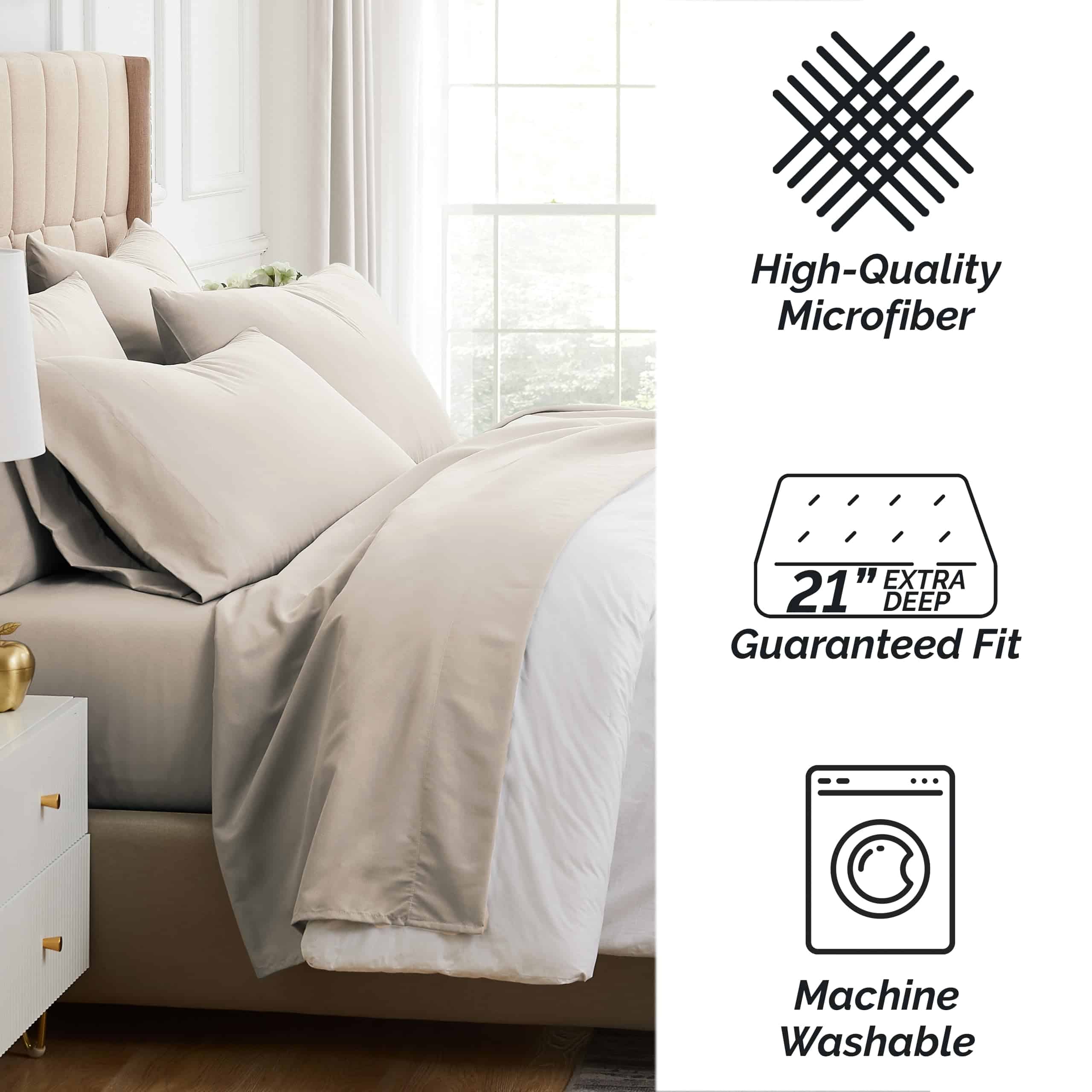 Juego de sábanas de 6 piezas Southshore de lujo, con - Imagen 7