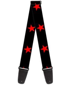 Correa de guitarra Buckle-Down Estrella Negra Roja de 2