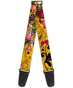 Correa de Guitarra Buckle-Down Dad Amarillo de 2 Pulgadas