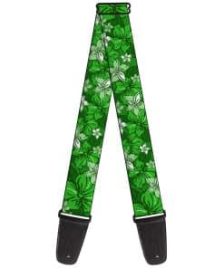 Correa de guitarra Buckle-Down Hibiscus Collage Green