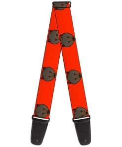 Correa de guitarra Buckle-Down Oso Marrón Repetido Naranja