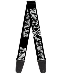 Correa de guitarra Straight Edge Black White de 2 pulgadas