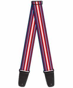 Correa de guitarra a rayas azul, rojo y blanco de 2