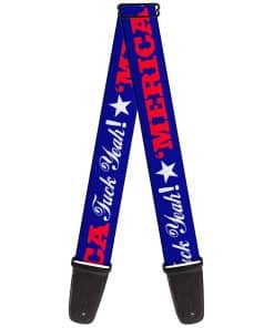 Correa de guitarra Merica Fuck Yeah Estrella Azul Rojo