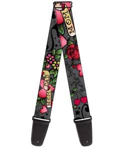 Correa de guitarra Mom Dad Buckle-Down Gris 2 pulgadas de