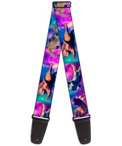 Correa de guitarra Buckle-Down Cats In Space Rosas Azules 2
